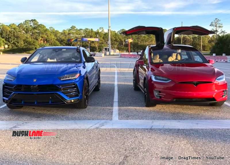 zeewier Motiveren kom Lamborghini Urus vs Tesla Model X P100D drag race video - Who wins?
