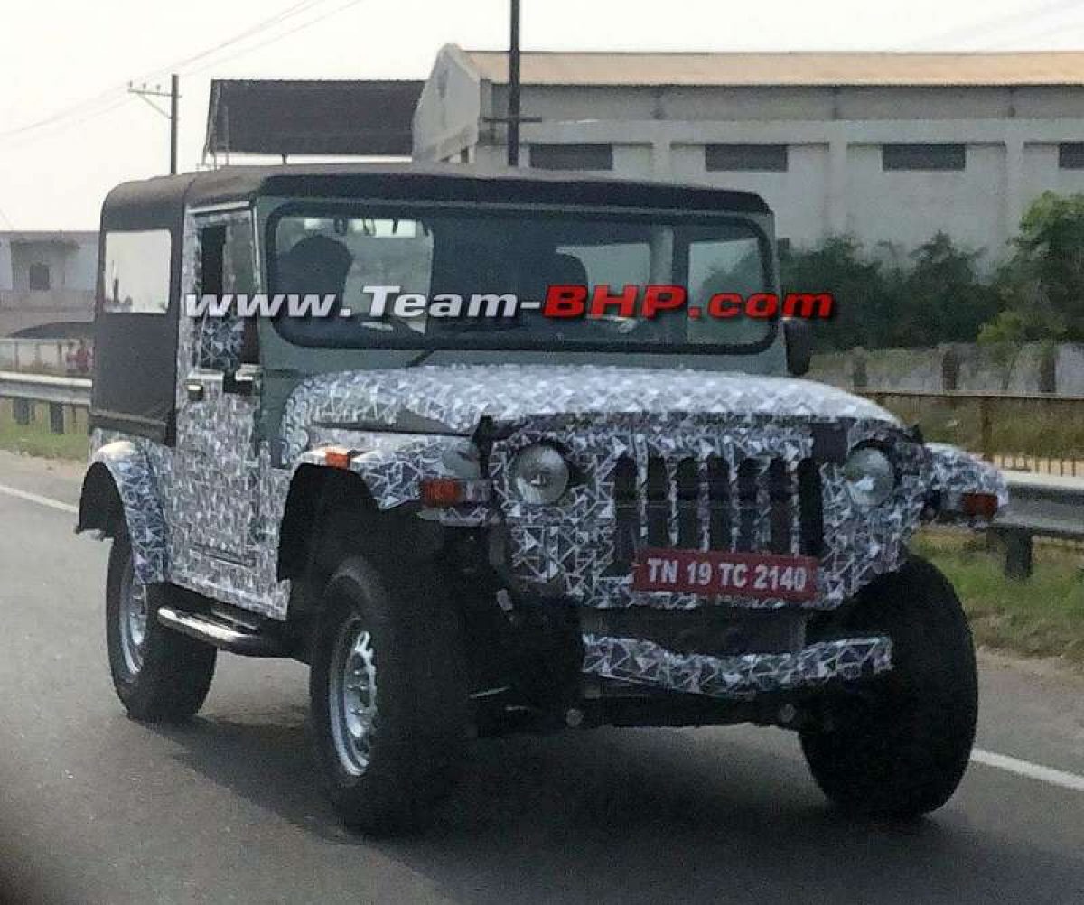 New Mahindra Thar 4x4 Spied Again With Jeep Styled Front And Rear