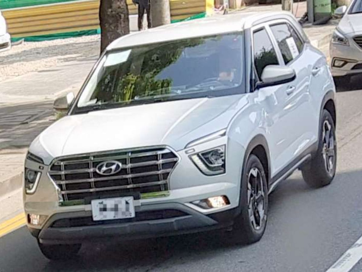 2020 Hyundai Creta White Colour Spied On Road Led Lights Detailed