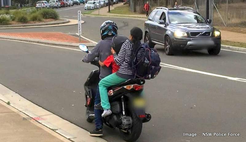 Scooter fined riding triples