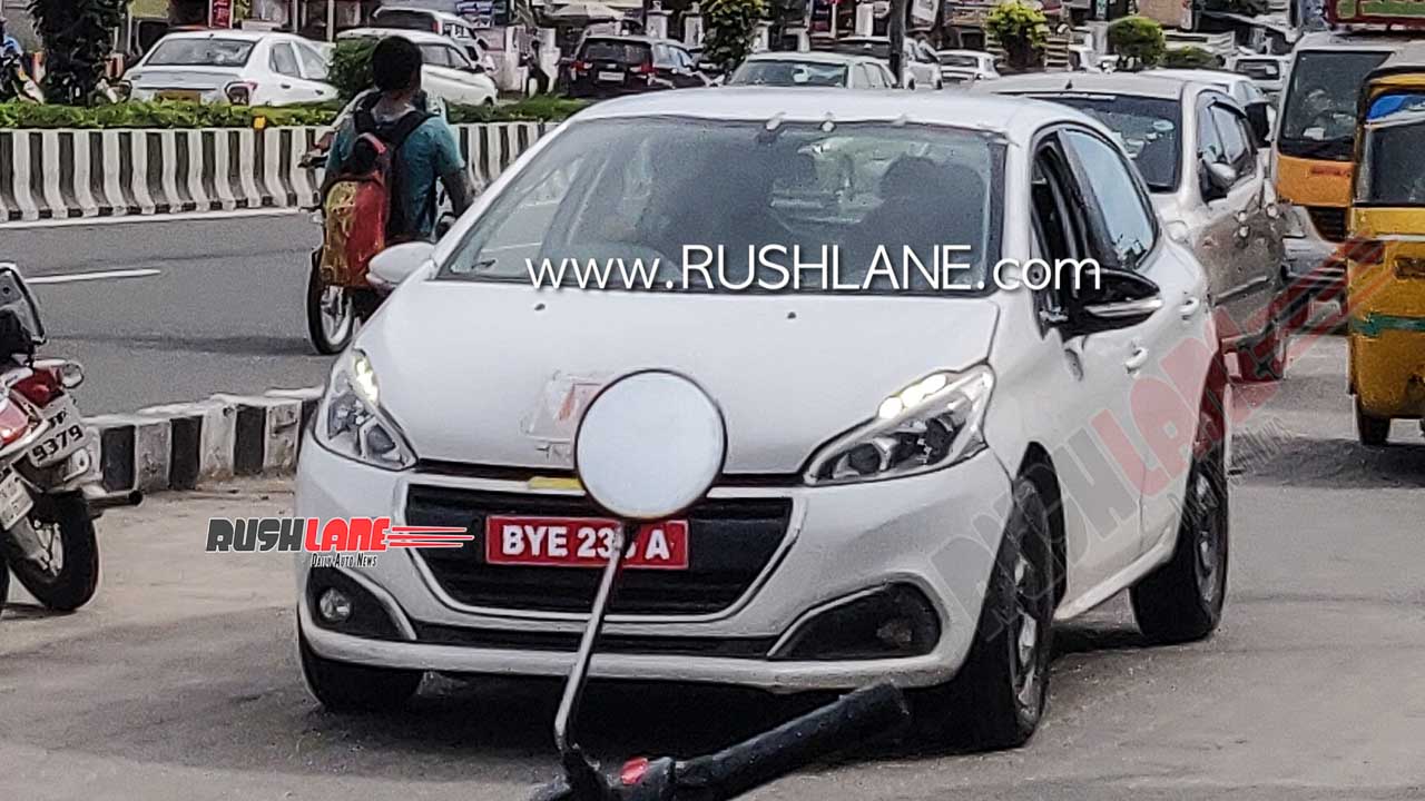 Peugeot 208 spied in India