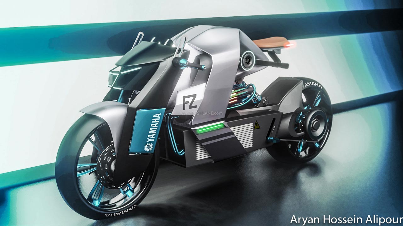New Yamaha Fz Electric Motorcycle Concept Imagined As A Digital Render