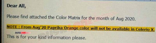 Maruti Celerio X Orange Colour