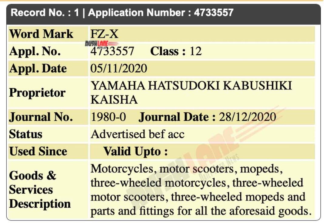 Yamaha Tracer Name Trademark Filed In India - India 07