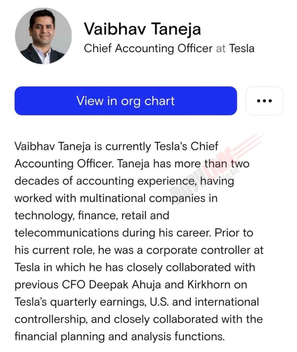 Tesla India Director No 1