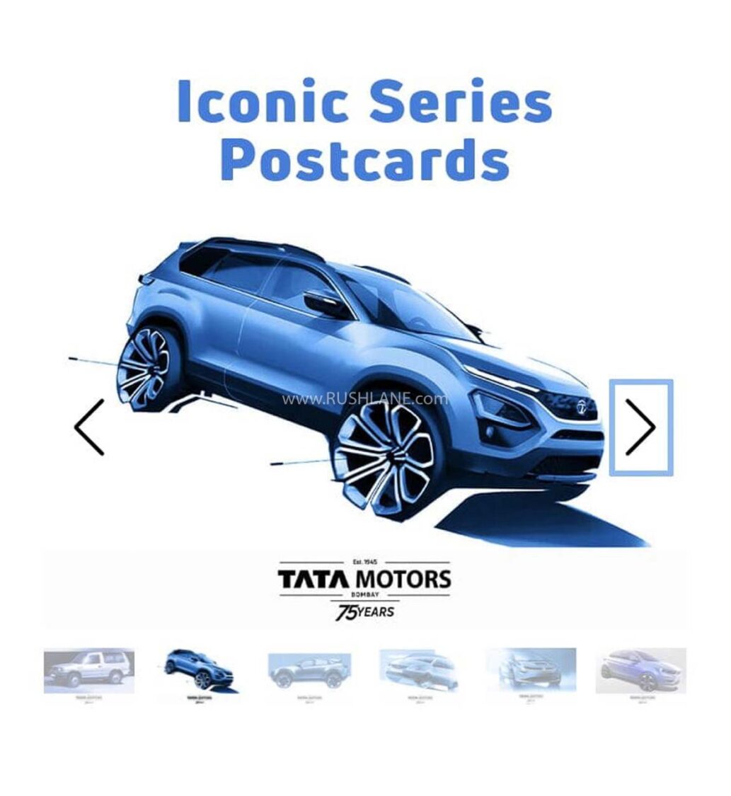 Postcards with Design Sketches of Tata Cars