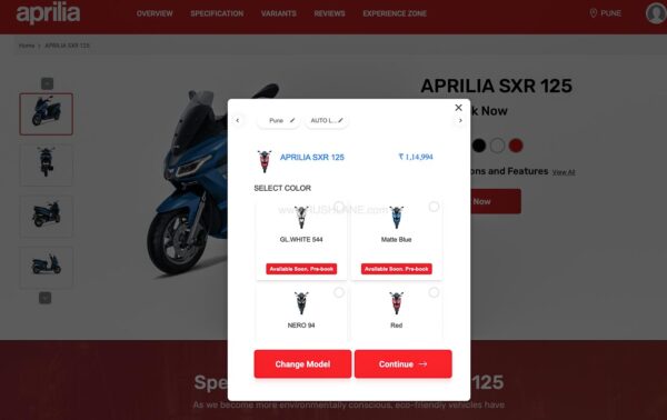 Aprilia SXR 125 Price Revealed