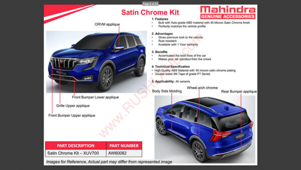 Mahindra XUV700 Satin Chrome Kit