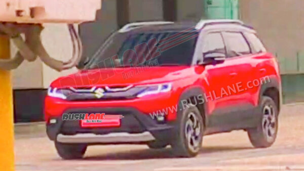 2022 Maruti Brezza Red Colour Spied During TVC Shoot - Fully Revealed