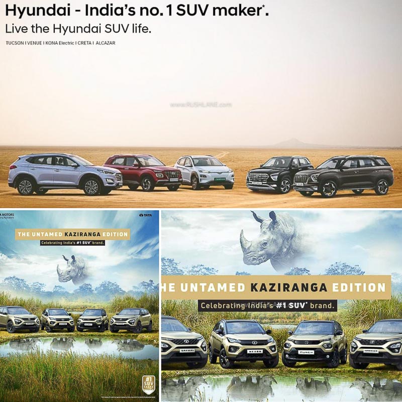Hyundai claims to be India's No 1 SUV maker, Tata claims to be India's No 1 SUV brand.