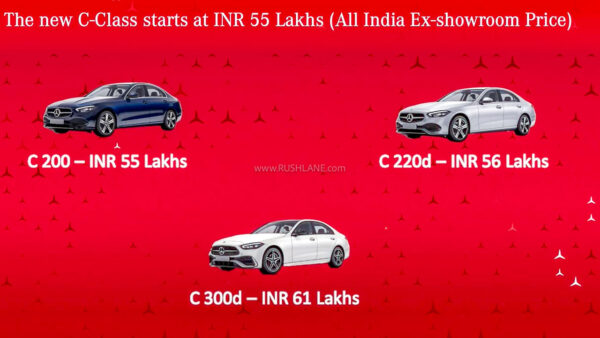 2022 Mercedes C Class prices for India