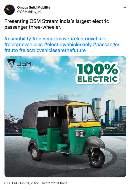 New Omega Passenger Electric Rickshaw