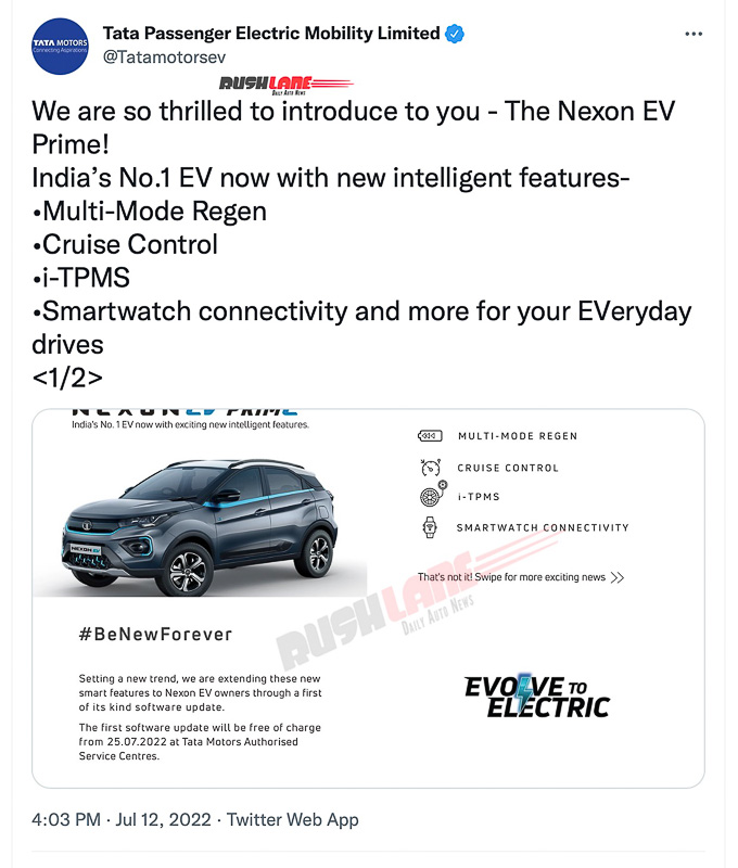 Tata Nexon EV Prime Launched