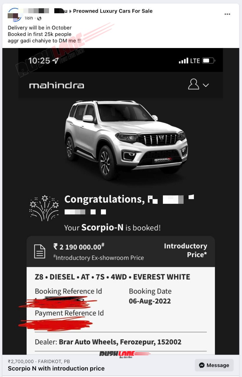 2022 Mahindra Scorpio N On Sale Before Delivery