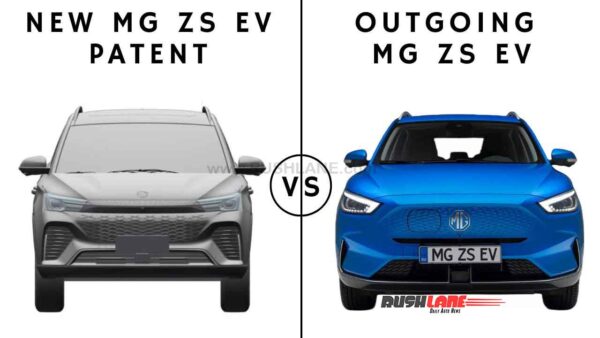 تصاویر ثبت اختراع فیس لیفت MG ZS EV جدید