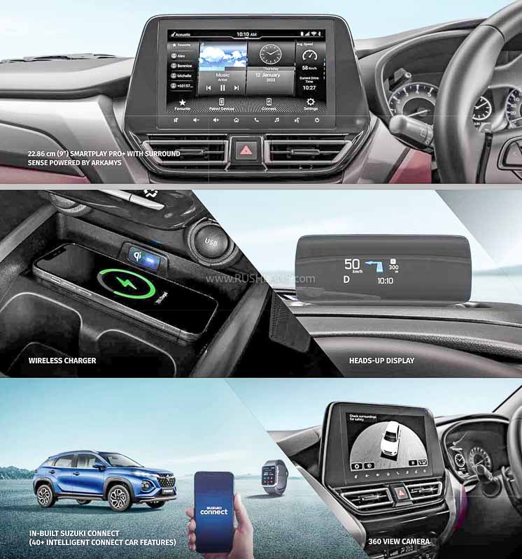 New Maruti FRONX SUV - Interiors features