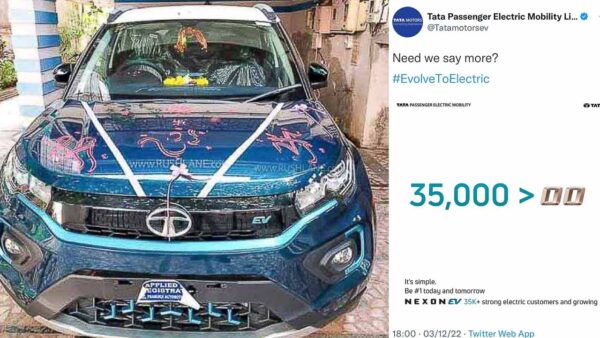 Tata Motors celebrating 35k sales of Nexon EV - Taking a dig at Mahindra XUV400 Electric