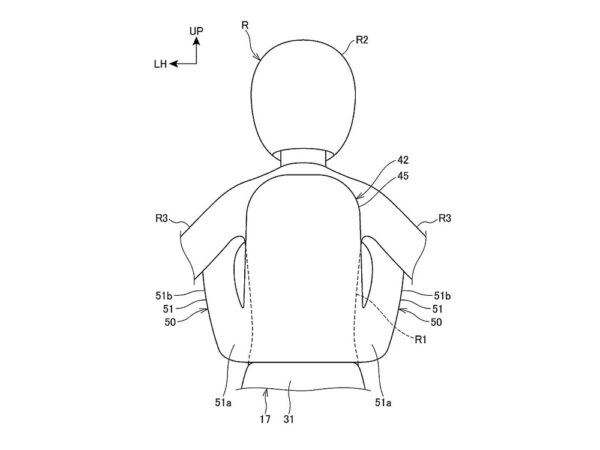 Honda Scooter Airbag - Deploys from behind the rider and surrounds the torso