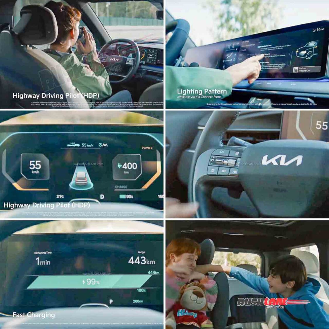 Kia EV9 SUV Interiors - ADAS Level 3, Large touchscreen, 10 Airbags