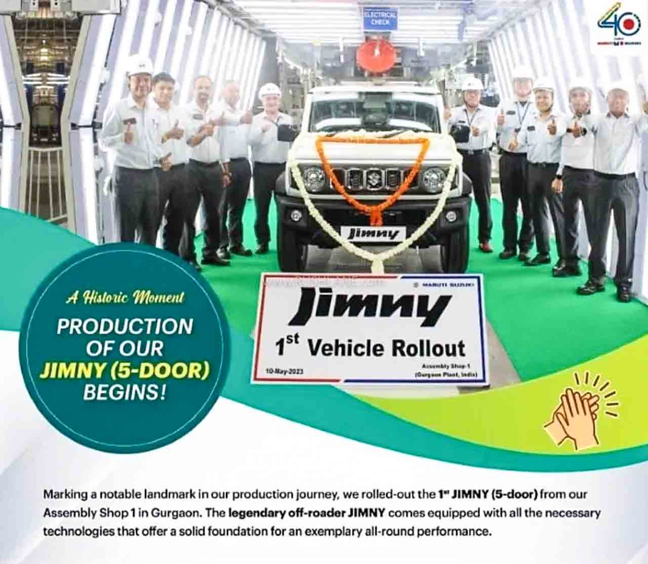 Maruti Jimny 5 Door SUV production starts in India