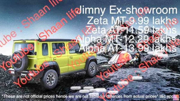 Maruti Jimny prices leak