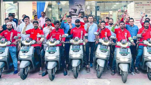 TVS delivers 1st batch of 50 iQube electric scooters to Zomato