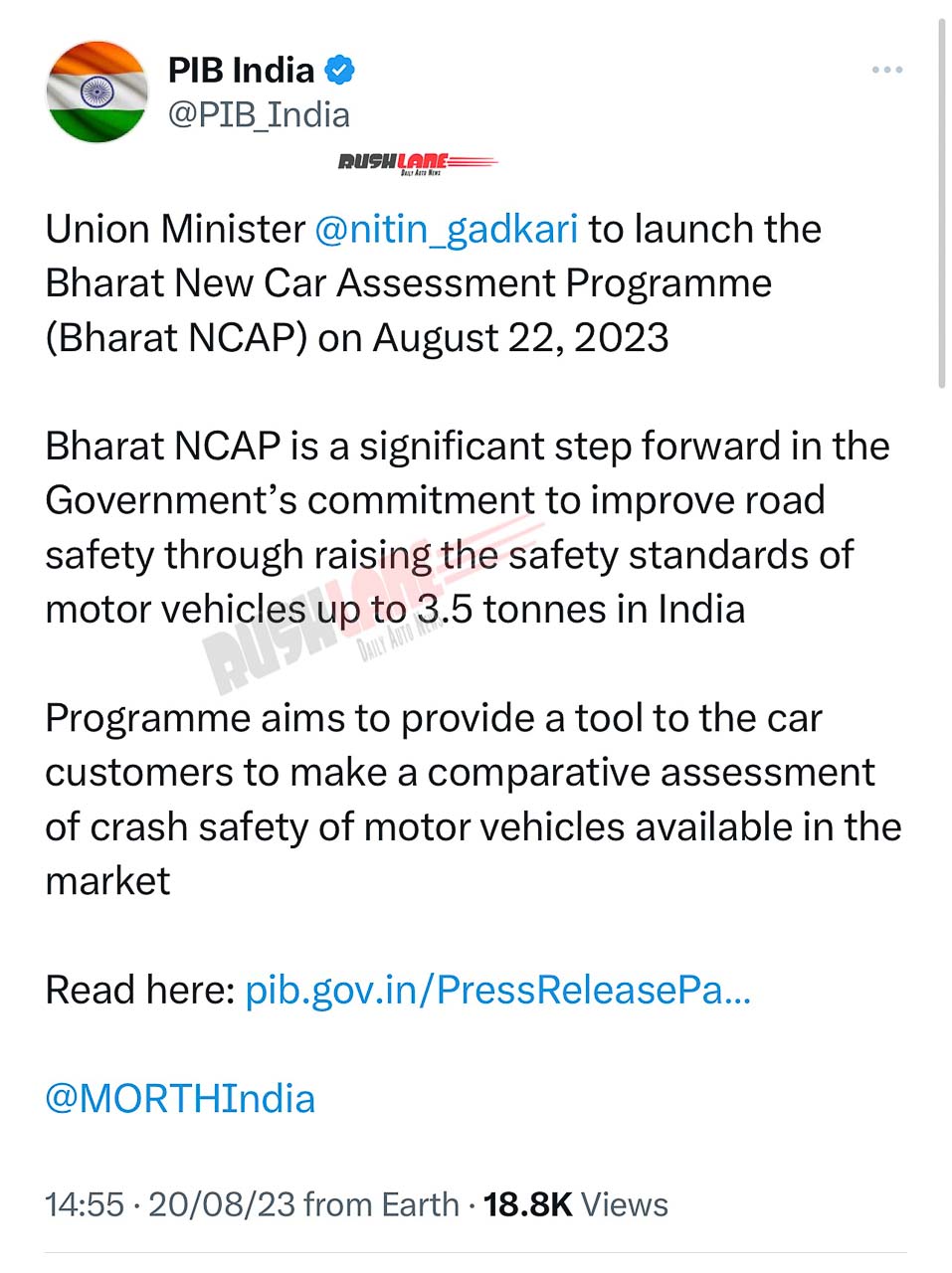 Bharat NCAP launch announcement