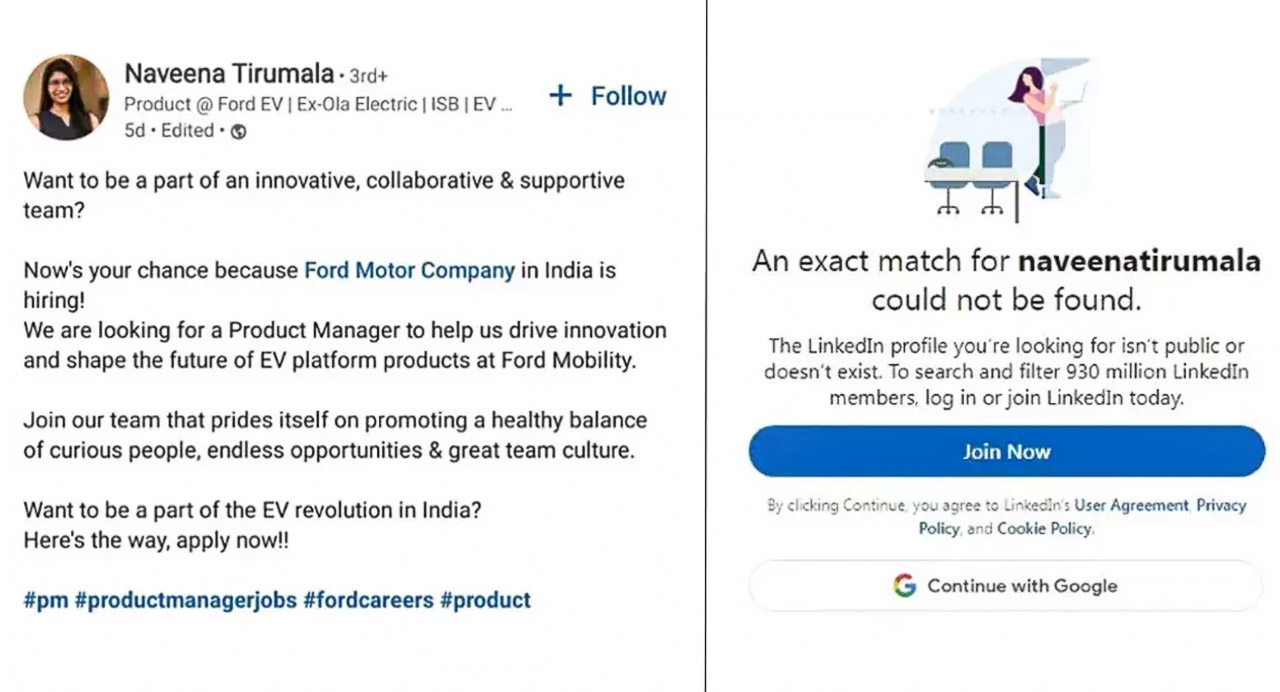 Ford India recruitment listing was fake?