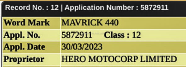 Hero Mavrick 440 name trademarked