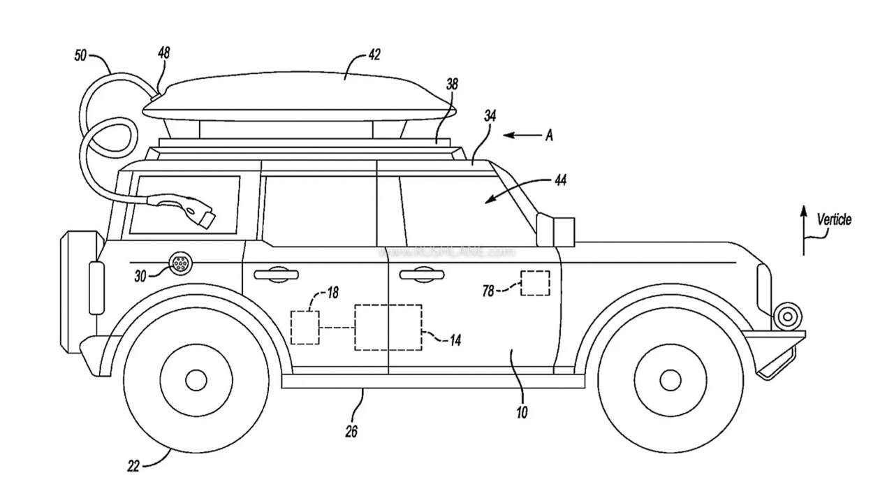 Ford Patents Roof Mounted Battery