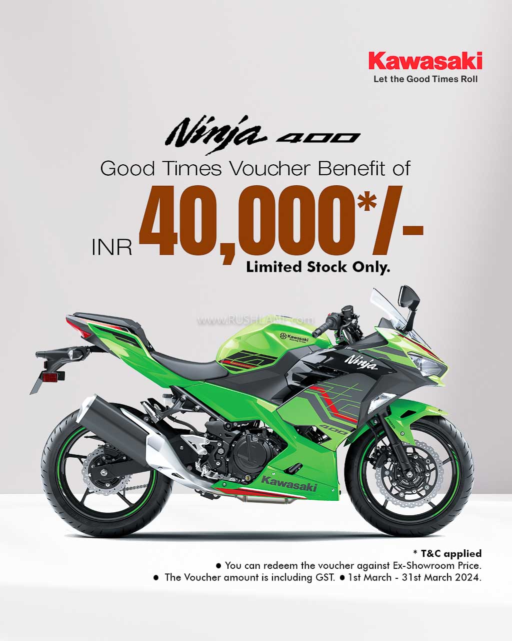 Kawasaki Ninja 400 Discounts March 2024