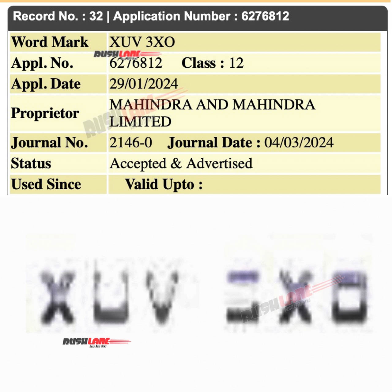 Mahindra XUV 3XO Name Registered