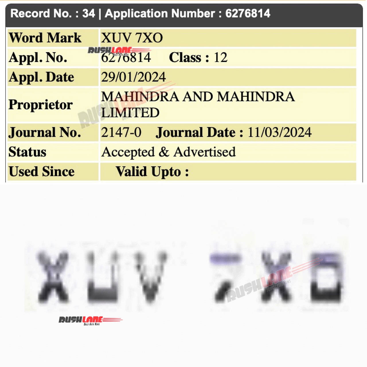 Mahindra XUV 5XO Name Registered