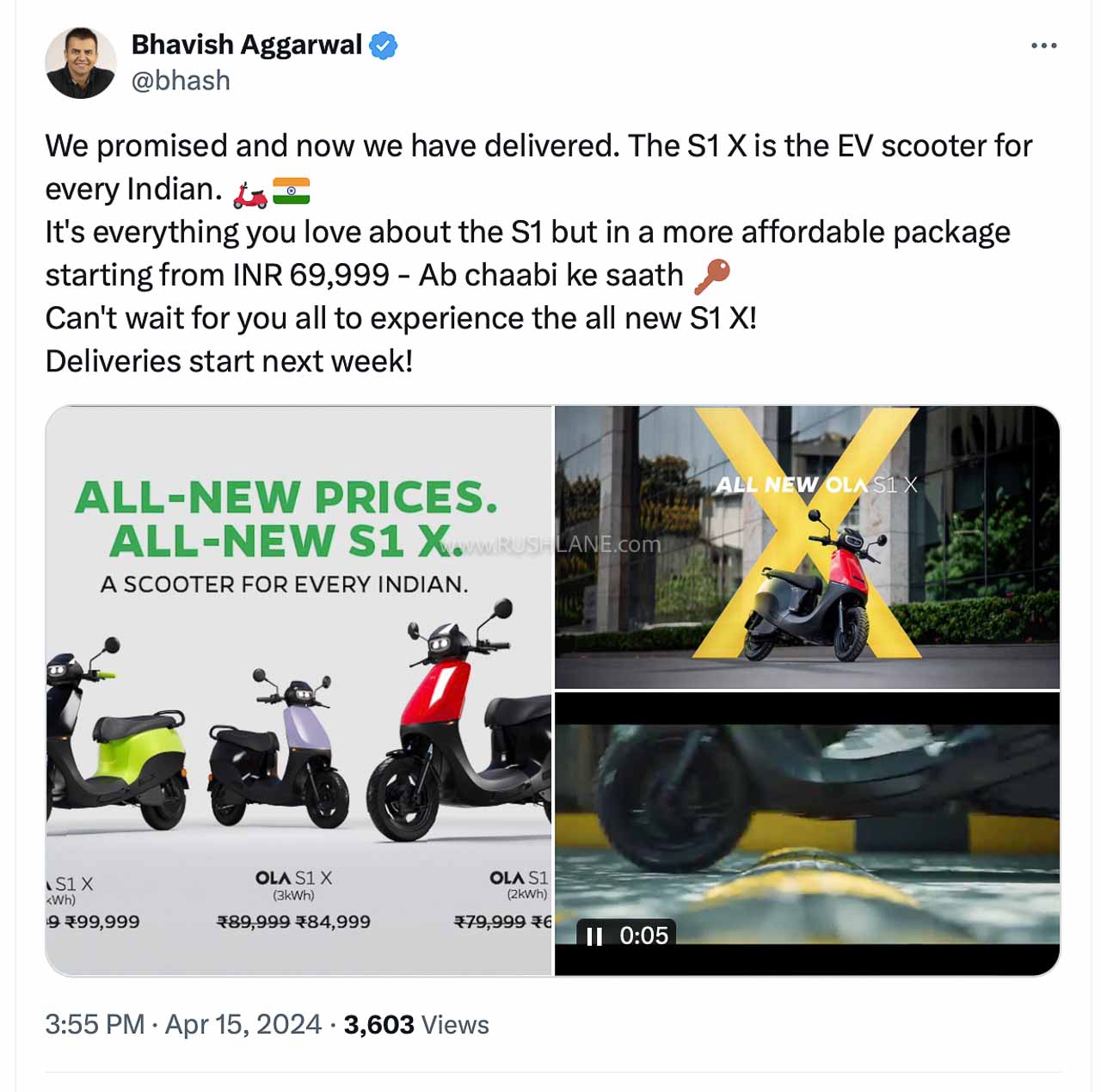 Ola Electric Scooter Price Cut