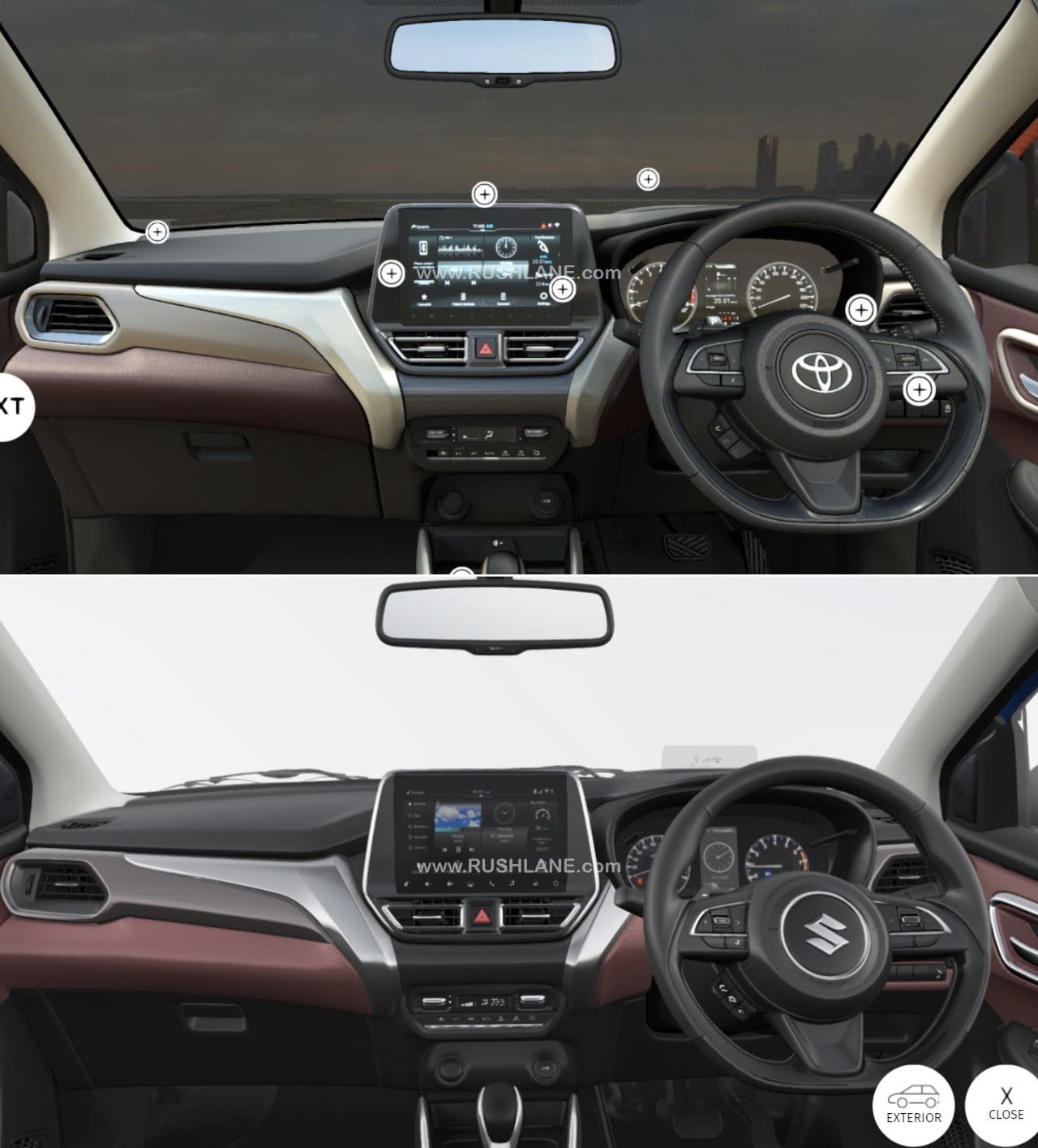 Toyota Taisor vs Maruti Fronx - Interior